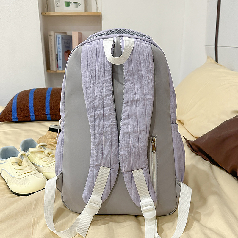 A new Korean version with a high aesthetic level, fresh and sweet macaron-colored backpack, a lightweight and large-capacity backpack for junior and senior high school students Specification drawing