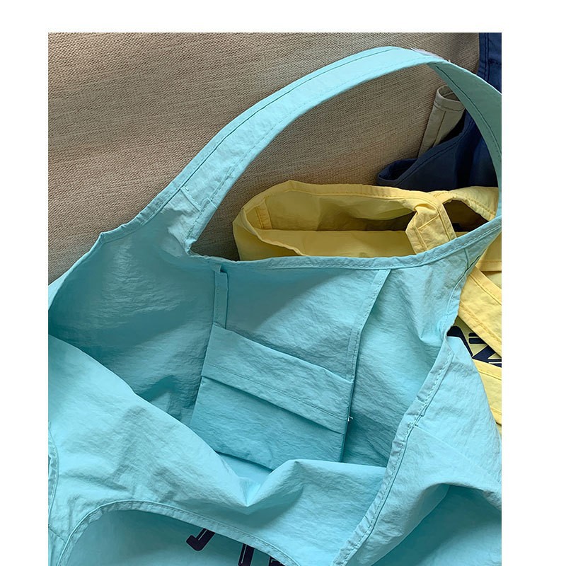 New student casual canvas bag, trendy women's underarm bag, hand-purified color casual, lightweight and large-capacity tote bag Specification drawing