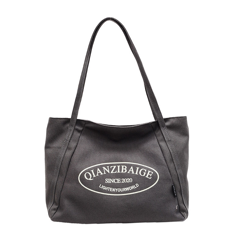 2020 New Korean-style niche retro laid-back tote bag, large-capacity single-shoulder crossbody bag, office commuting underarm bag Item Picture