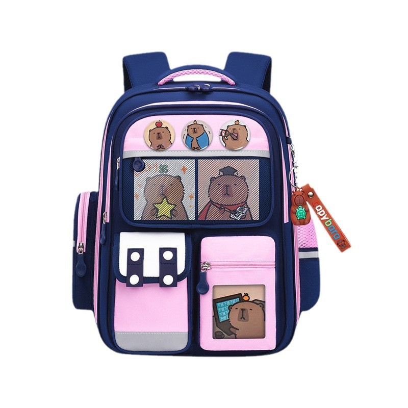 Kapibala new primary school backpack for boys and girls 1-3-6 grade lightweight back-protecting large capacity children's backpack Item Picture