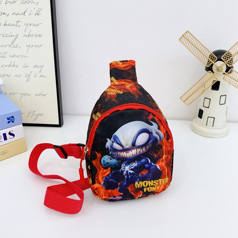 Summer new children's bags for boys and girls, fashionable cartoon coin purses, crossbody bags, outdoor casual small backpacks and chest bags Specification drawing