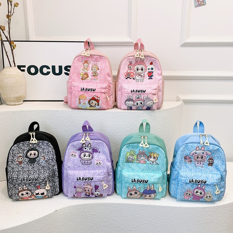 2024 New casual large-capacity children's bag, cute cartoon print trendy backpack, girls' cute and fashionable backpack full figure