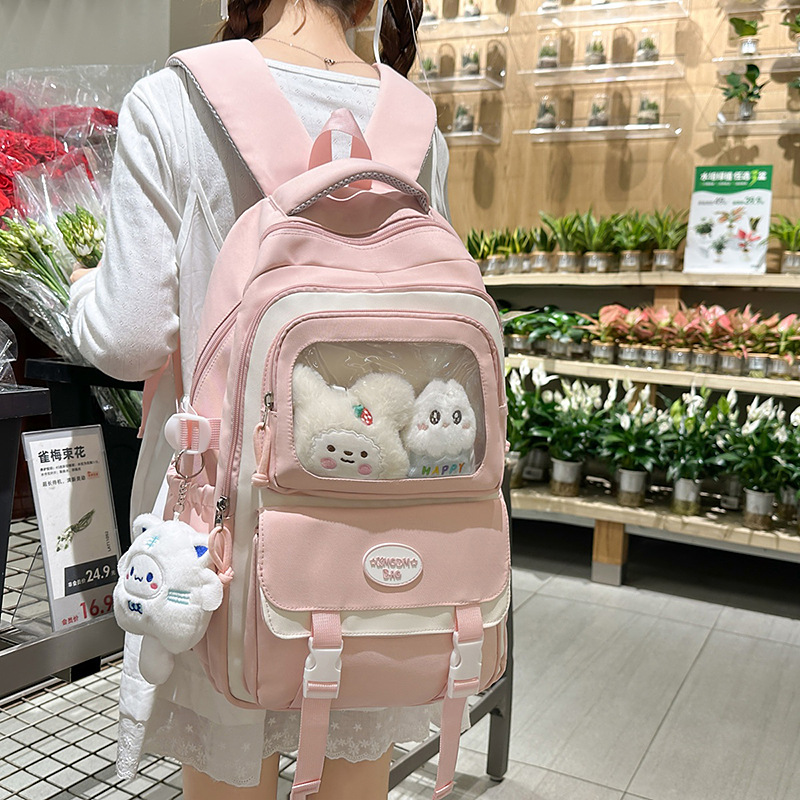 A new Japanese Instagram bag with a high level of appearance, fresh and sweet school style, and a lightweight, large-capacity backpack for girls full figure