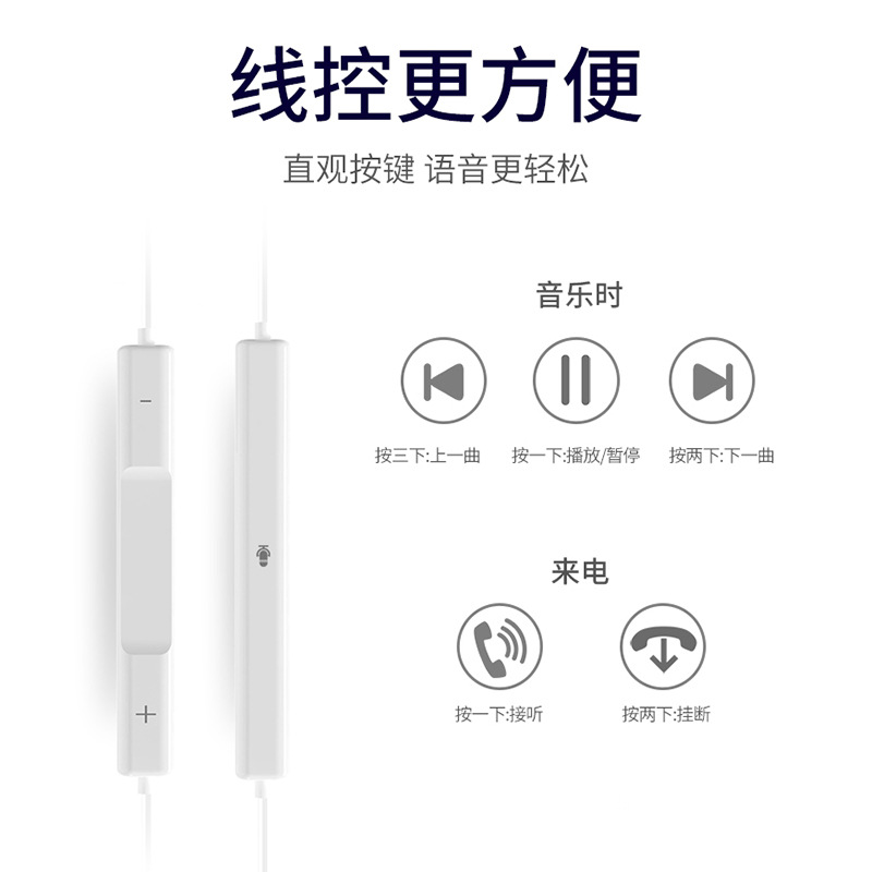In-ear headphones are suitable for Apple 3rd generation Bluetooth 3.5mm wired music TYPE-C with high fidelity details Picture