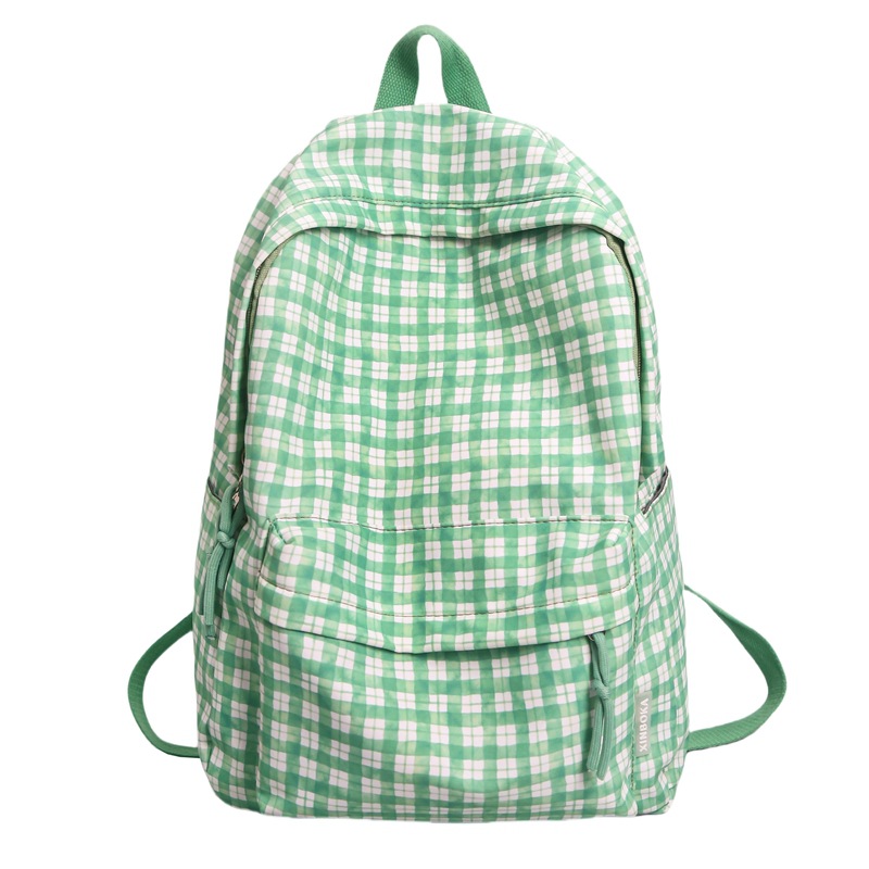 High-appearancelevel ins retro checkered lightweight college student schoolbag, large-capacity versatile backpack, casual travel bag Item Picture