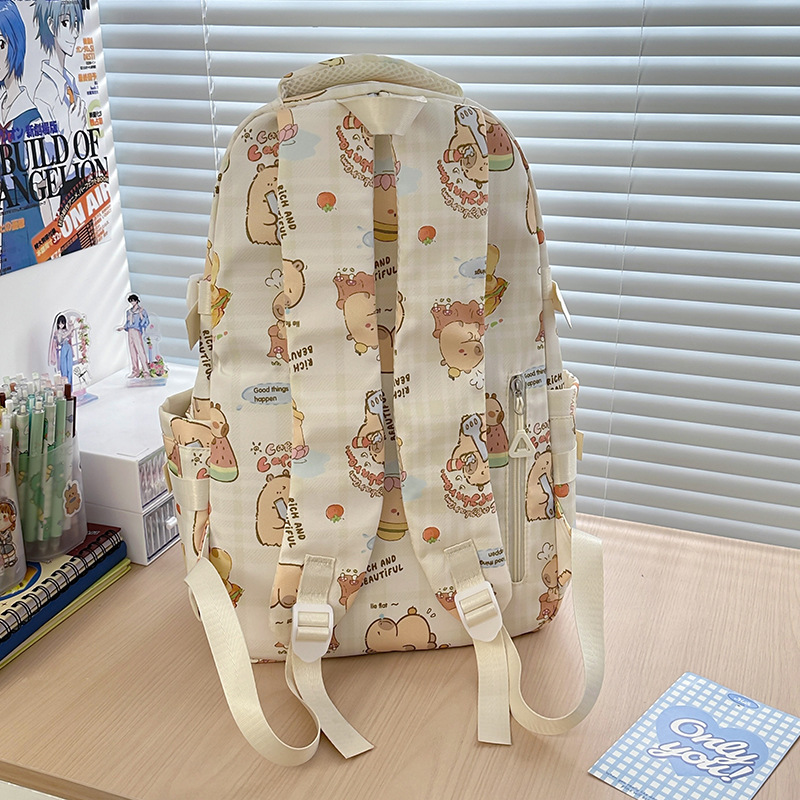 Japanese-style ins girl cute cartoon printed schoolbag with high appearance level, lightweight backpack for primary school students in grades 3 to 5 Specification drawing