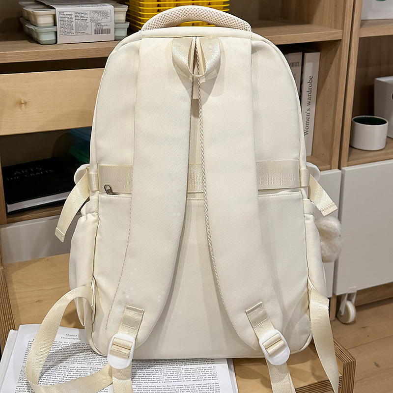 A new Japanese-style ins high-look, fresh and sweet school-style tutorial bag with a color-blocking and large-capacity backpack Specification drawing