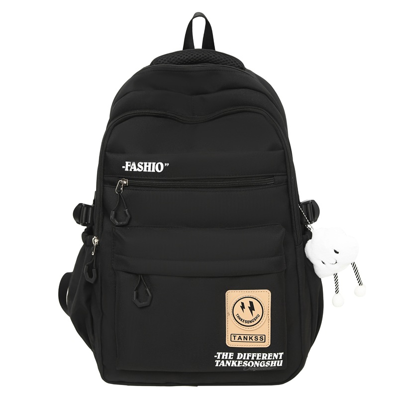 Korean InS-style smiling face backpack, a versatile schoolbag for junior and senior high school students, casual, simple and large-capacity backpack Item Picture