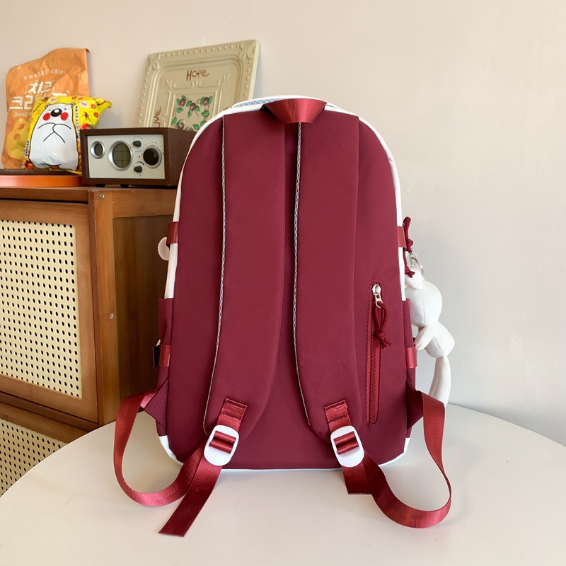 New female schoolbag, Korean version, large-capacity, simple backpack for junior and senior high school students, trendy brand, casual backpack for college students Specification drawing
