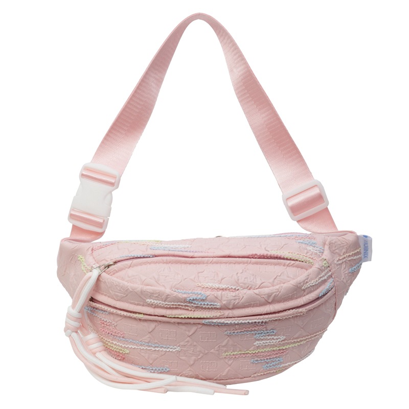Summer canvas small bag for women, 2024 new trendy ins waist bag, solid color chest bag, casual and sporty crossbody dumpling bag Item Picture