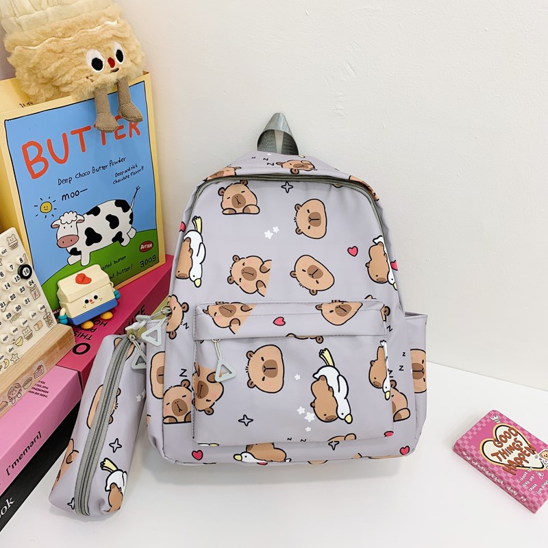 New Japanese-style schoolbag for girls in Instagram style, large-capacity casual middle school backpack, cute printed backpack for primary school students Specification drawing