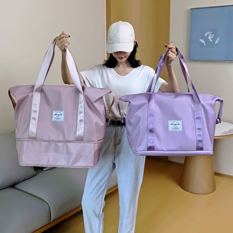 Large-capacity travel bags, business trip bags, women's short-distance luggage bags, folding lightweight travel bags, hand-held fitness bags full figure