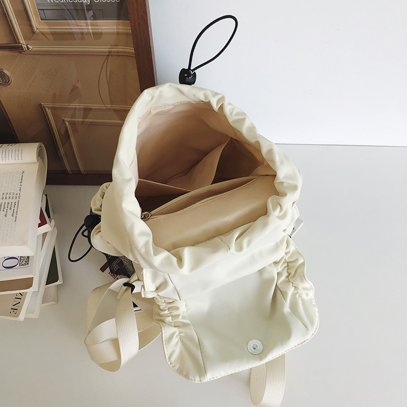 Sweet and cool style drawstring pleated bag 2025 New fresh and artistic backpack, ins college student small backpack travel bag Application Scenario