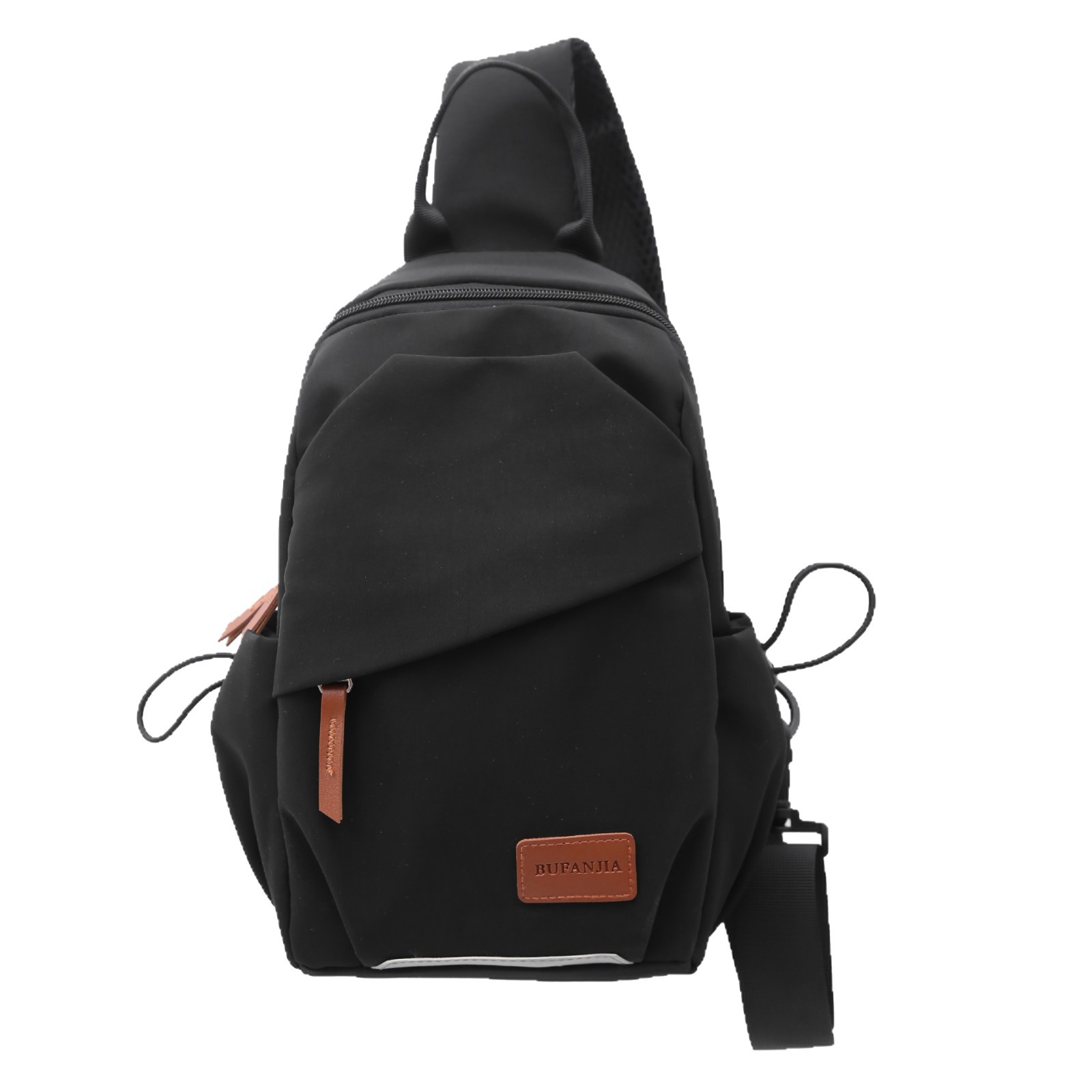 Korean version high appearance level simple and lightweight crossbody men's bag, travel casual sports chest bag, large nylon couple single-shoulder bag Item Picture