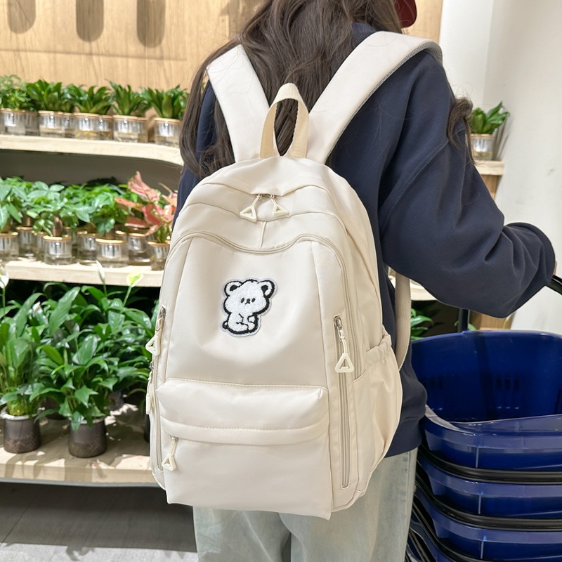 Korean InS-style forest-themed, fresh and cute backpack, college-style girl's schoolbag, college student travel backpack for girls details Picture
