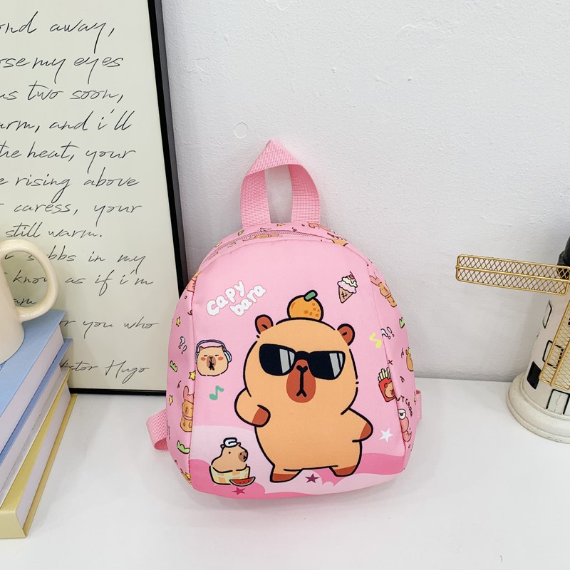 The 2025 summer new cartoon children's bag, cute Kapibara loose change bag for men and women, and outdoor casual backpack details Picture
