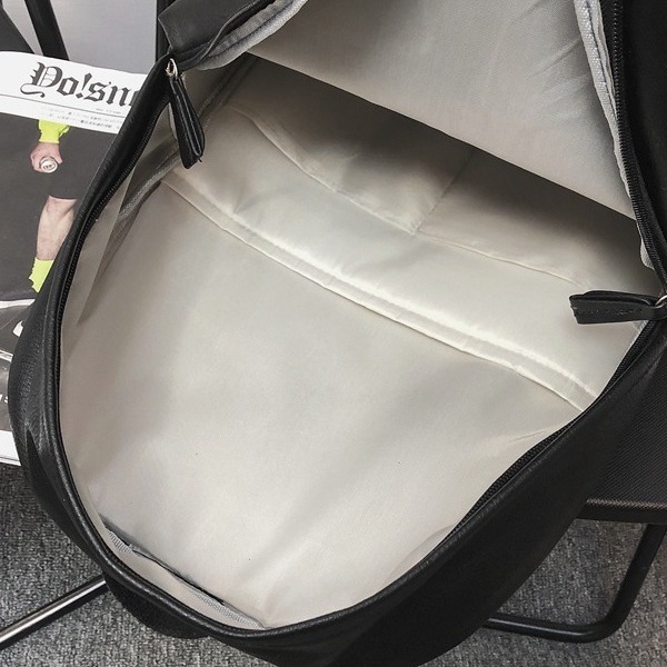 PU soft leather schoolbag, female Japanese-style college student casual travel backpack, male fashionable large-capacity casual computer backpack Specification drawing