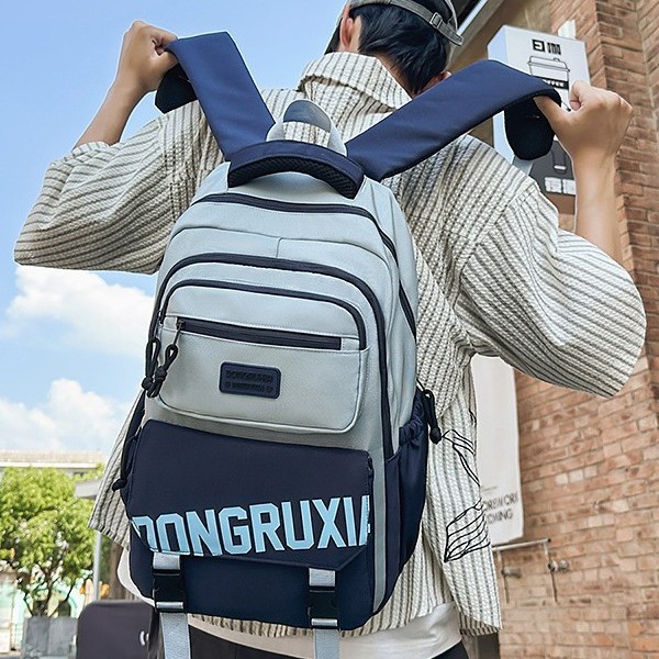 New high-appearance-level Korean-style workwear, niche, fresh and cool letter backpack, couple's light daily travel backpack details Picture