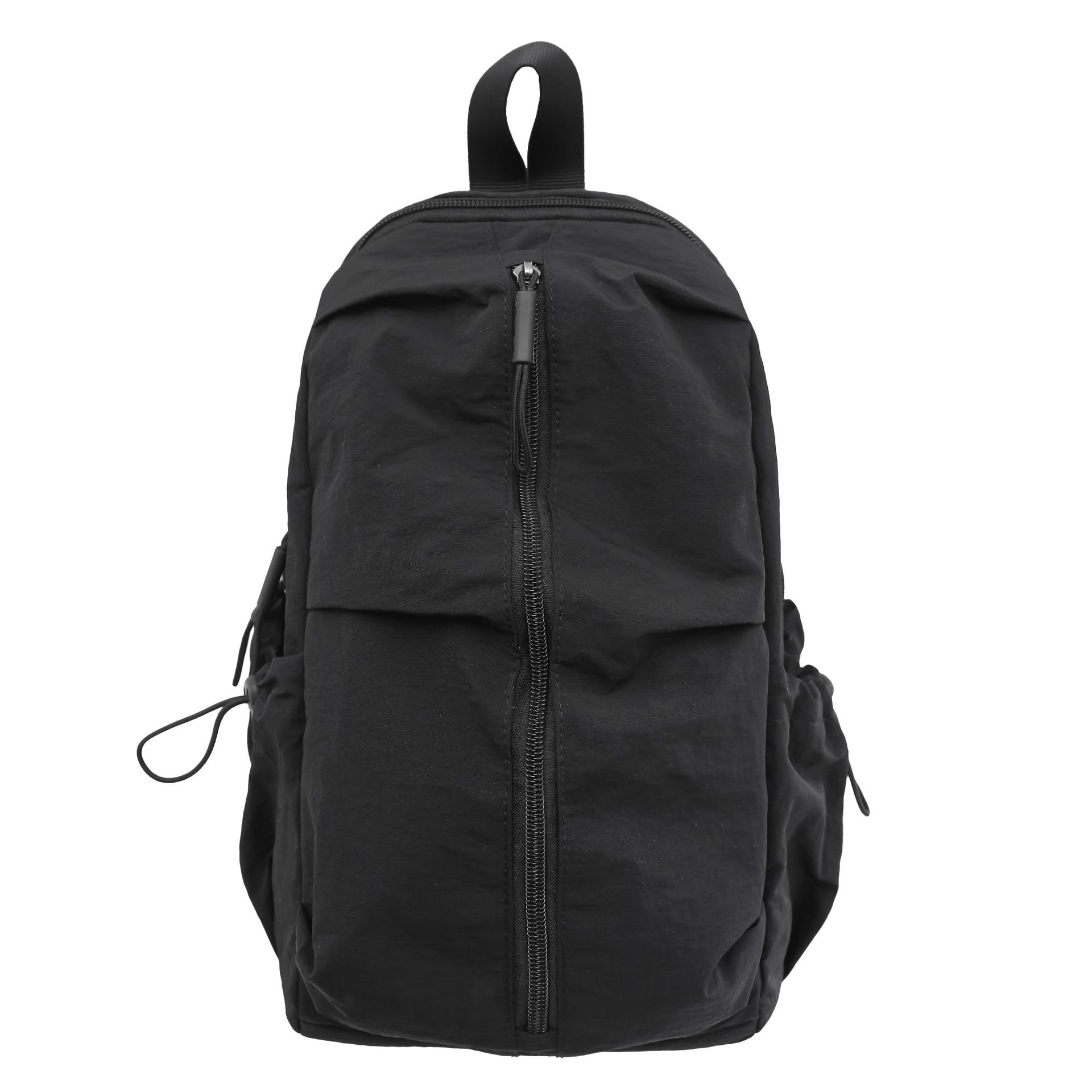 Solid-color outdoor mountaineering waterproof pleated backpack, light and casual travel crossbody bag, niche and versatile simple chest bag Item Picture