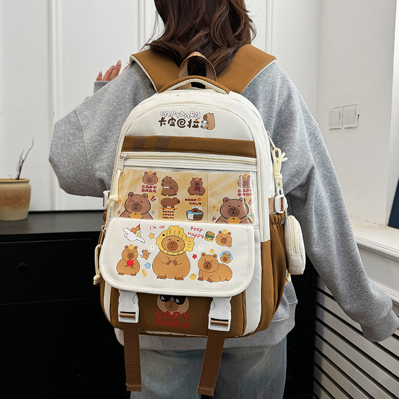 Cartoon schoolbag for girls, 2025 new style, high appearance level, cute girls, light backpack for grades three to six full figure