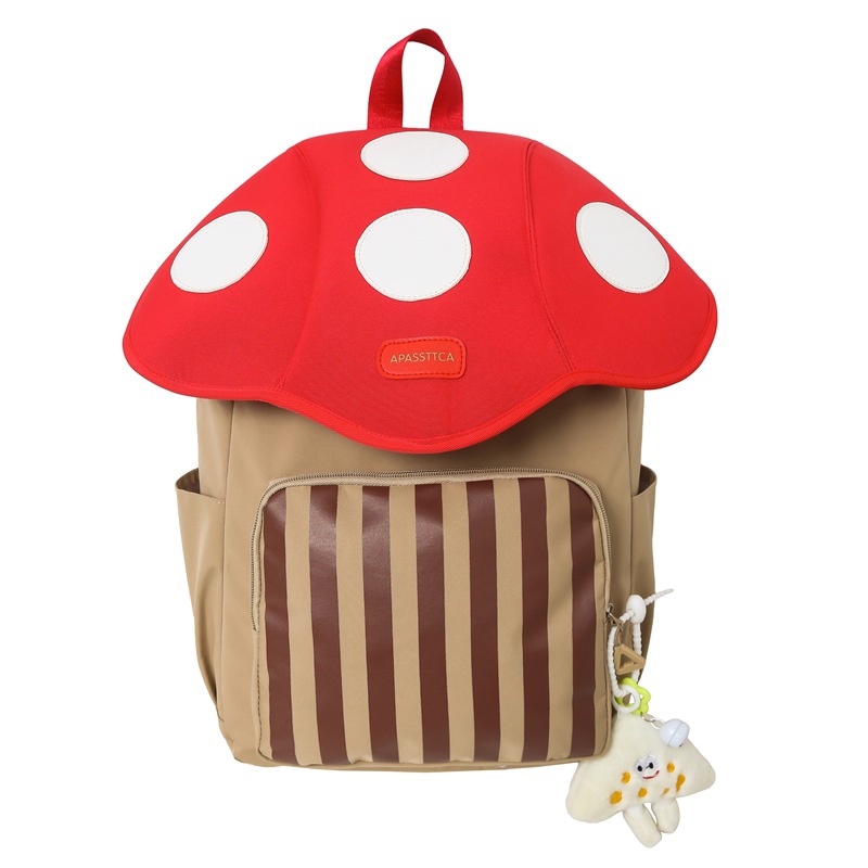 2025 New Korean version cute Mushroom Girl backpack for Girls, large-capacity backpack for junior high school girls and primary school students Item Picture