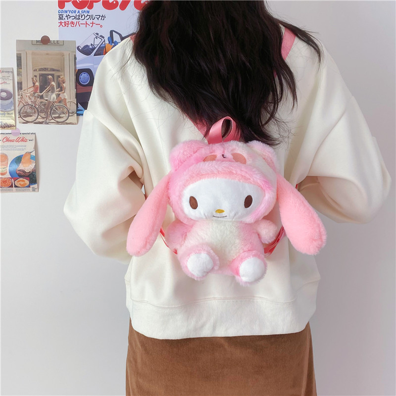 Cute cartoon backpack, children's backpack, plush toy bag, single-shoulder crossbody bag, girls' casual bag, birthday present details Picture