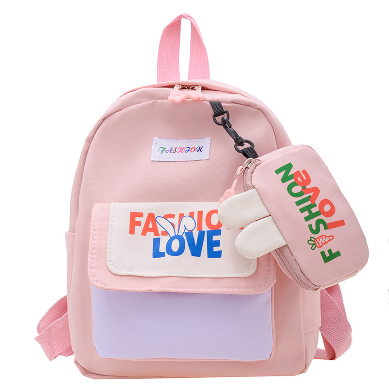 Wholesale of trendy kindergarten children's small schoolbags with 2024 new letter-printed cute backpacks for medium and senior classes Item Picture
