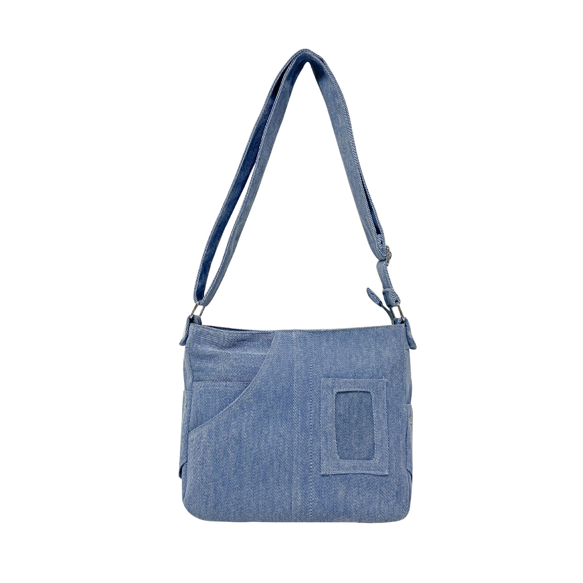 New Japanese-style niche pain bag, sweet and cool style, 2D denim, transparent single-shoulder bag for middle school students, retro postman bag Item Picture
