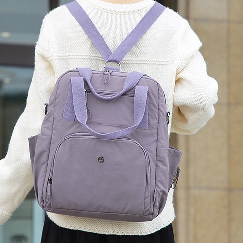 Large-capacity student backpack, detachable and cute schoolbag, lightweight solid-color single-shoulder bag, multi-functional and versatile crossbody bag full figure