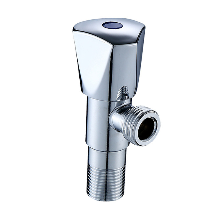 Wholesale 201 electroplated stainless steel Angle valve, 4-point cold and hot toilet water inlet stop valve, household water heater Angle valve Item Picture