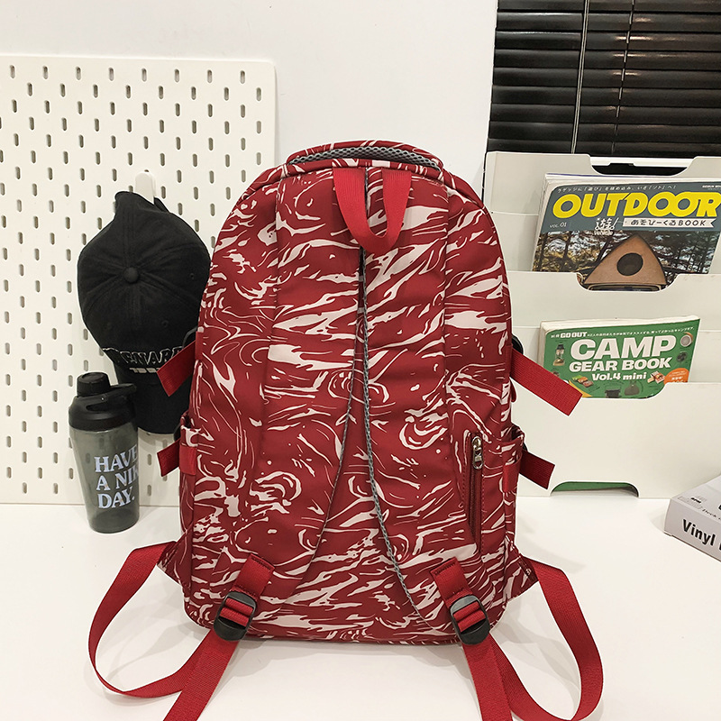 Japanese-style graffiti high appearance level middle school schoolbag for girls, 2024 new large-capacity hiking and travel backpack for men Specification drawing