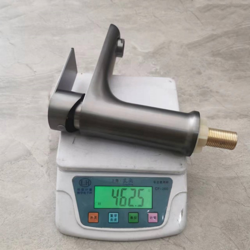 Ceramic washbasin, stainless steel flat plate, single-hole gun, gray and black brushed, cold and hot single-cold washbasin, faucet details Picture