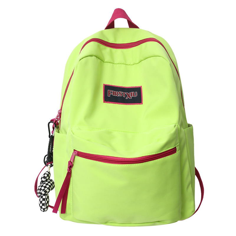 Korean version Harajuku fluorescent green large-capacity schoolbag, fashionable backpack for middle and junior high school students, new style for women's double shoulders Item Picture