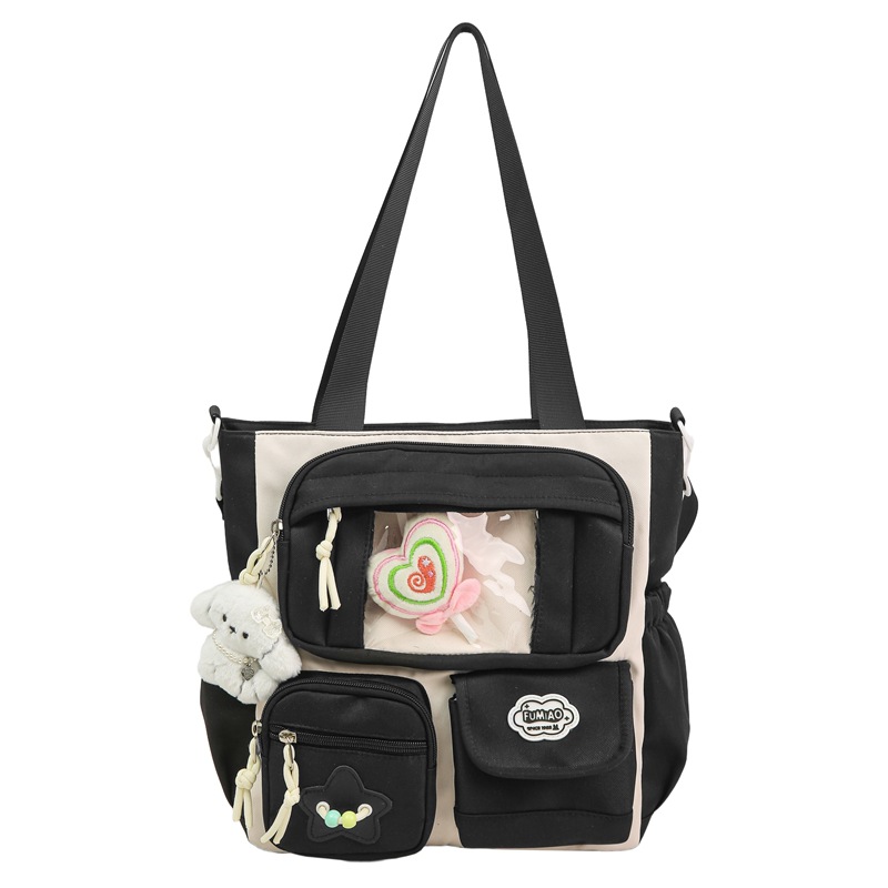 A new high-appeartion-level Japanese ins fresh and sweet color-blocking patchwork cute girl tutorial bag and a lightweight crossbody bag Item Picture