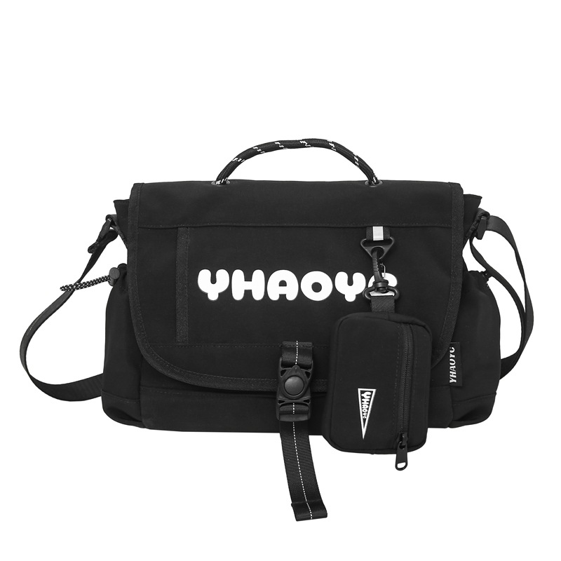 New Japanese-style ins minimalist backpack, casual and versatile single-shoulder bag, student messenger bag, large-capacity trendy brand workwear bag Item Picture