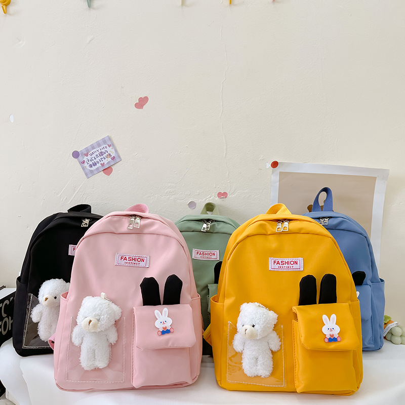 New cartoon little rabbit early education children's schoolbag, cute baby leisure kindergarten small class boys' and girls' backpack full figure