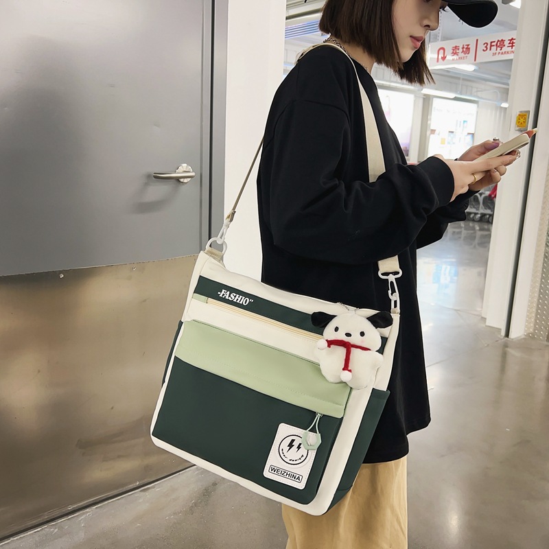 Large-capacity student handbag for girls, 2024 new style, crossbody bag for junior high school students' tutoring, single-shoulder bag for high school students' classes, for boys details Picture