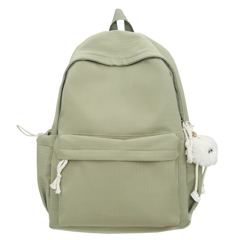 A solid color Korean-style Instagram laid-back backpack for girls, simple and high-capacity casual travel backpack for high school students Item Picture