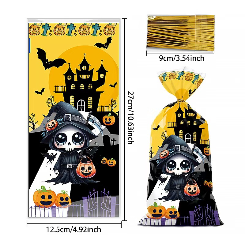 跨境万圣节糖果袋南瓜幽灵节日派对礼物包装袋 opp平口塑料袋批发1详情3