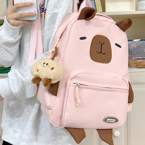 The new high-appearing-level cute Capibara backpack is a versatile large-capacity backpack for high school and junior high school students' commutes details Picture