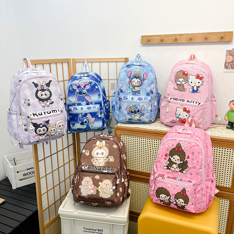 Sanrio cartoon backpack for children, Kuromi student backpack, cute printed kindergarten backpack full figure