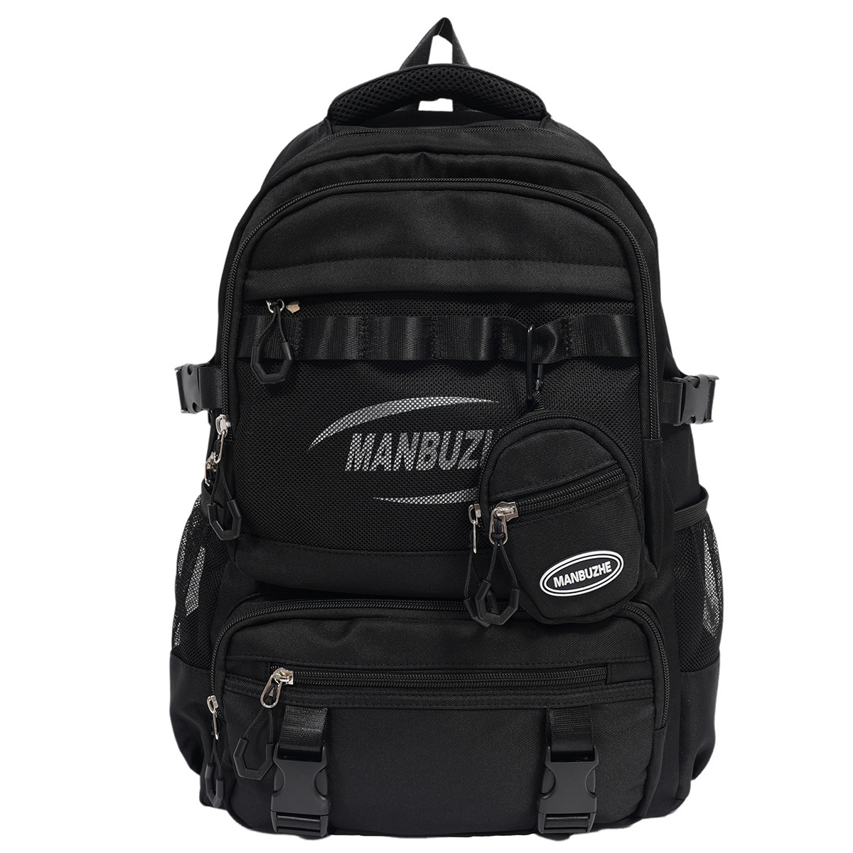 A new Korean-style Instagram backpack with a high aesthetic level, cool and trendy multi-pocket design, simple and lightweight, and a large capacity backpack for travel and mountain climbing Item Picture