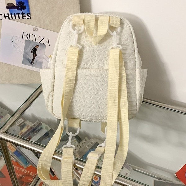 Japanese-style Instagram sweet girl travel mini backpack with high appearance level bubble grid cream series children's study backpack Specification drawing