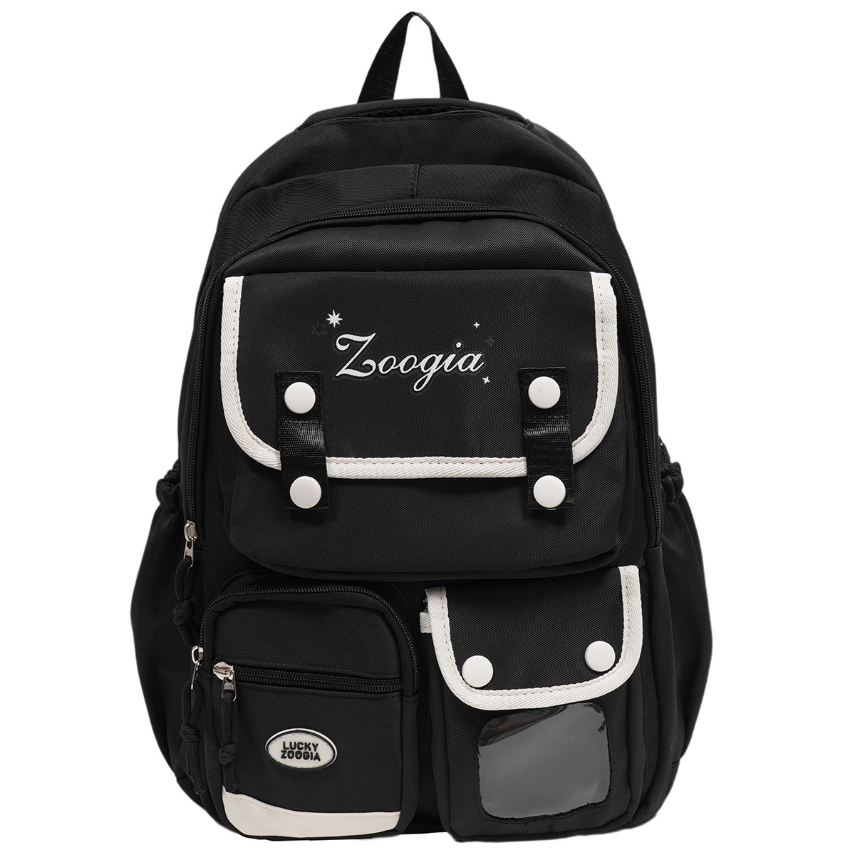This is a cute schoolbag with a high level of appearance and an ins school style. It is a sweet and adorable backpack for primary and secondary school students with contrasting colors and multiple layers Item Picture