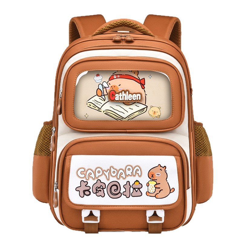 The new cross-border bag, Kapibala schoolbag, is suitable for children and primary school students in grades 1-6, boys' backpacks, and girls' backpack with reduced load Item Picture