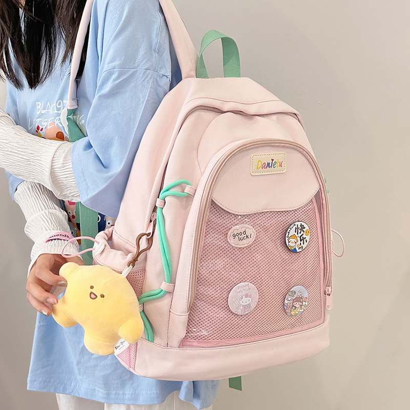 The girl's high appearance level dopamine Japanese-style cute mini pain bag, the girl's fresh and light travel backpack details Picture