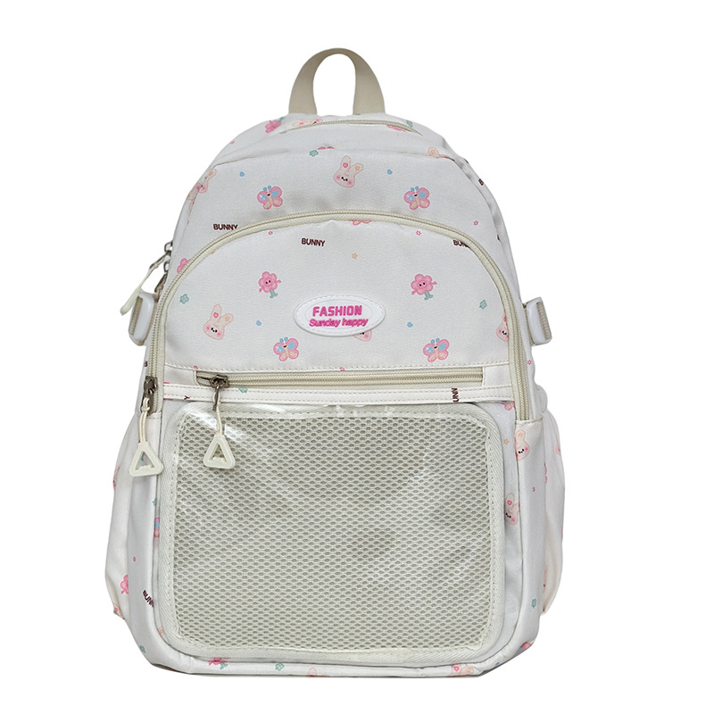 Japanese-style ins cute printed backpacks, transparent girls' pain-relieving bags, new large-capacity schoolbags, and middle school backpacks Item Picture
