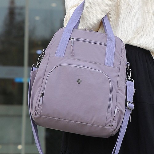 Large-capacity student backpack, detachable and cute schoolbag, lightweight solid-color single-shoulder bag, multi-functional and versatile crossbody bag Specification drawing