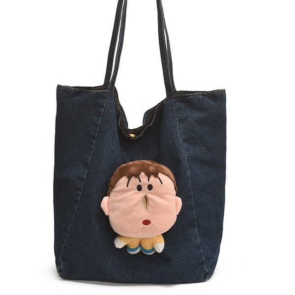A new high-appeal, stylish Hong Kong-style Instagram cute cartoon tote bag for women, a casual, simple and lightweight crossbody bag for shopping and traveling Item Picture