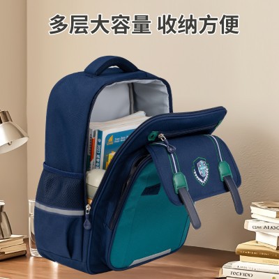 New British-style children's schoolbags for primary school students, large-capacity, lightweight and load-reducing backpacks for boys and girls in grades 1 to 6 Specification drawing